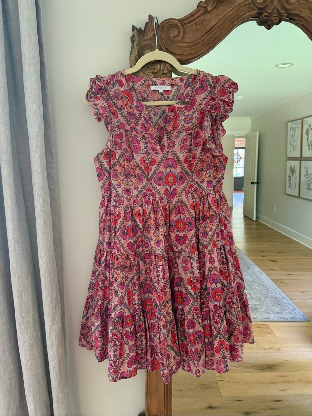 🌸Olivaceous Pink Floral Tiered Ruffle Dress🌸